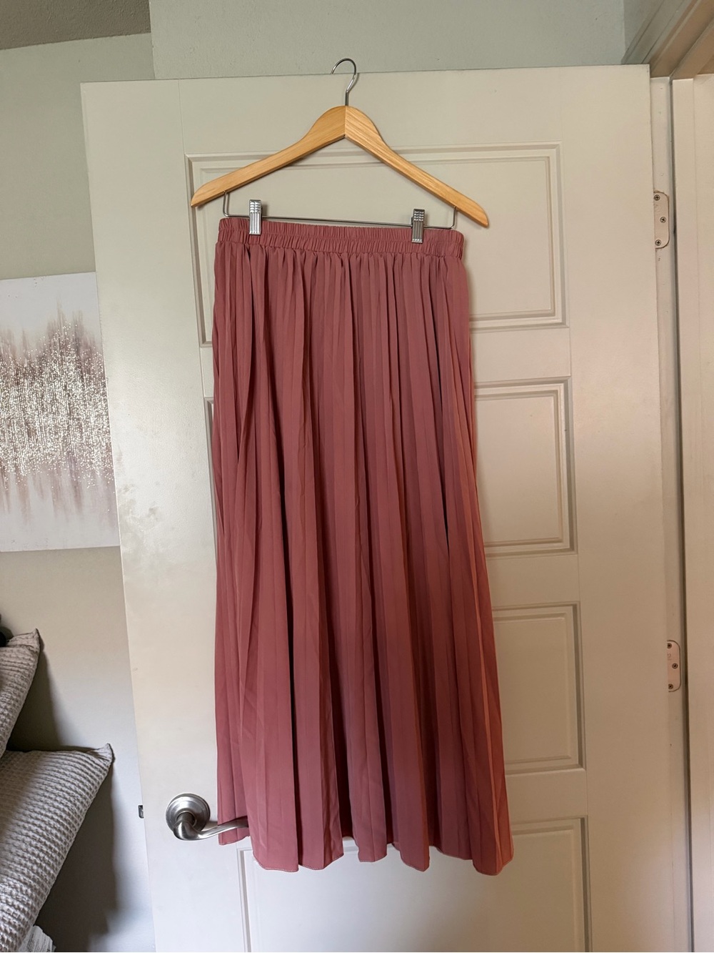 Pleated Midi Skirt in Dusty Rose